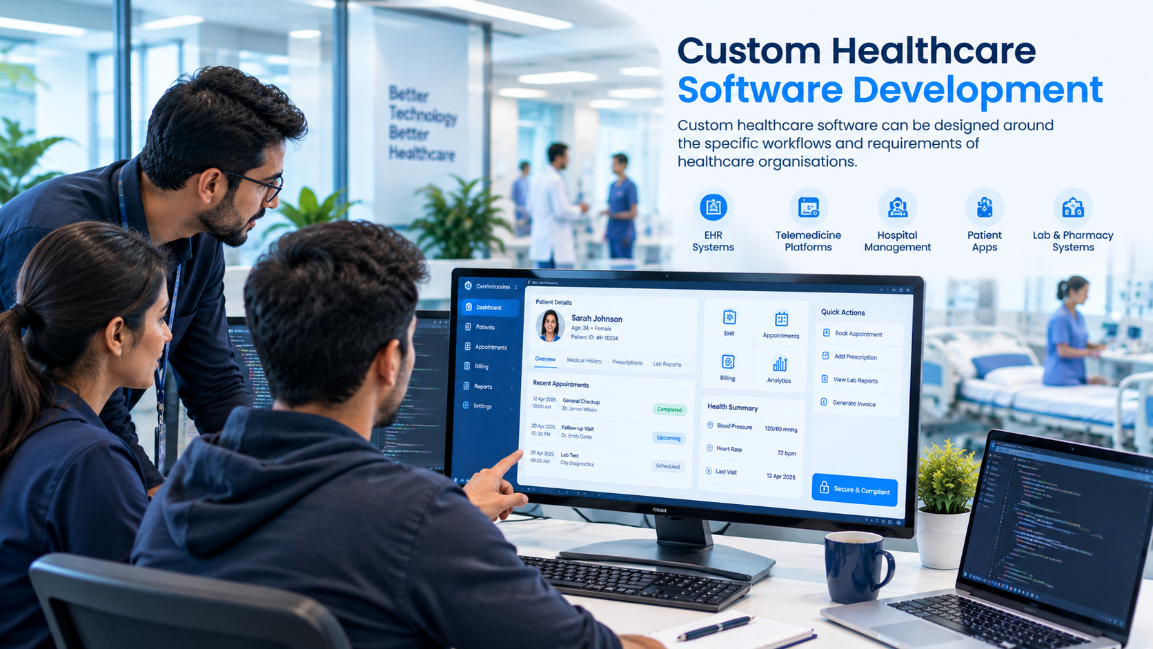 Custom healthcare software development for hospitals and clinics
