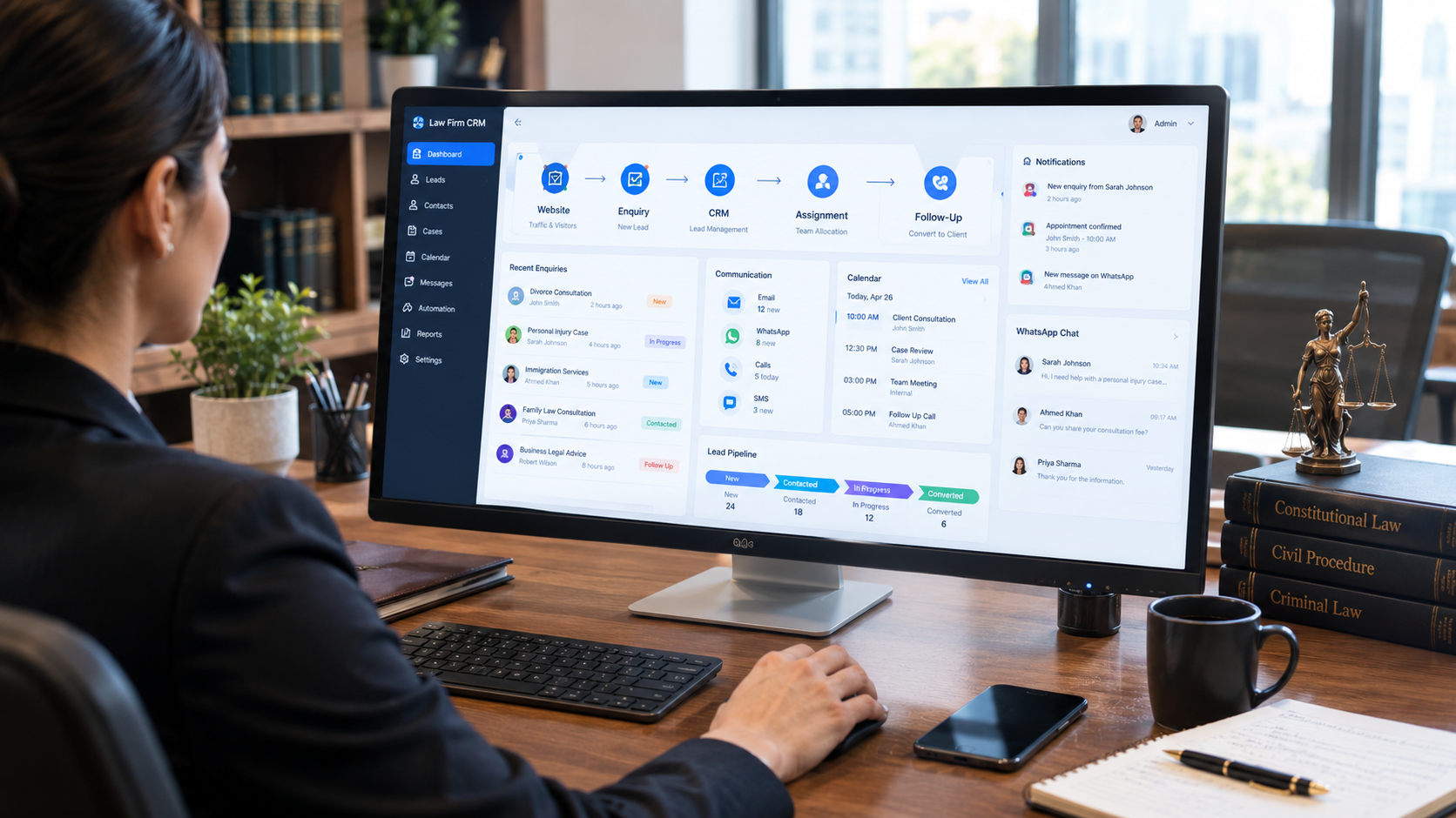 online marketing CRM and automation workflow for attorneys