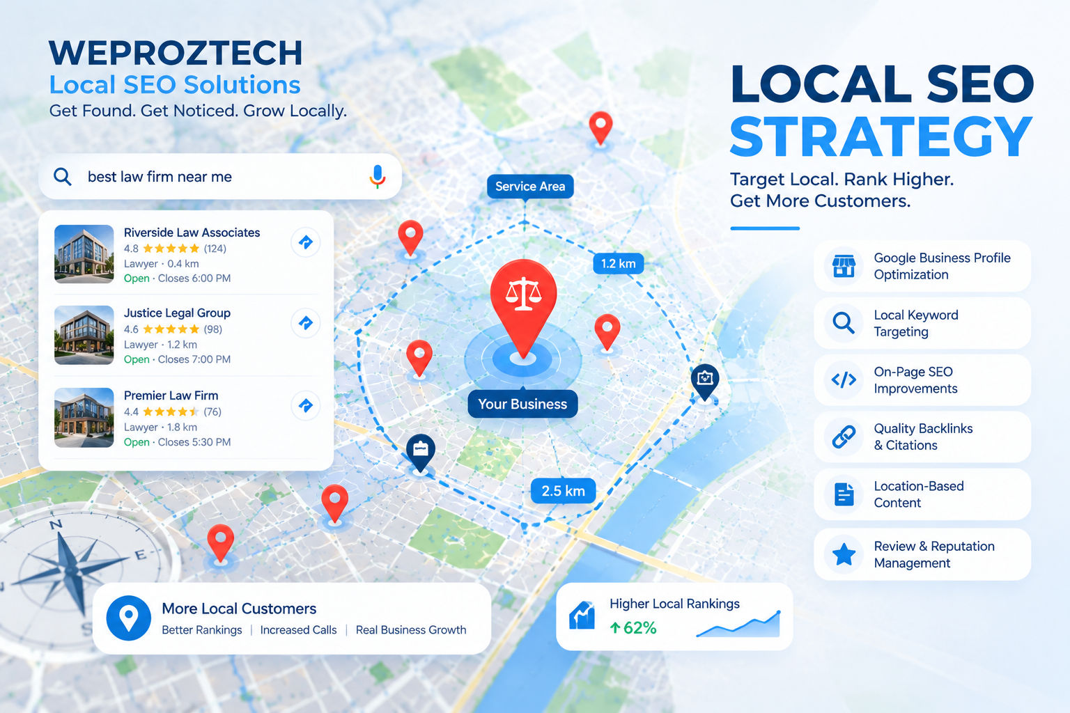 Local SEO strategy with location based search visibility