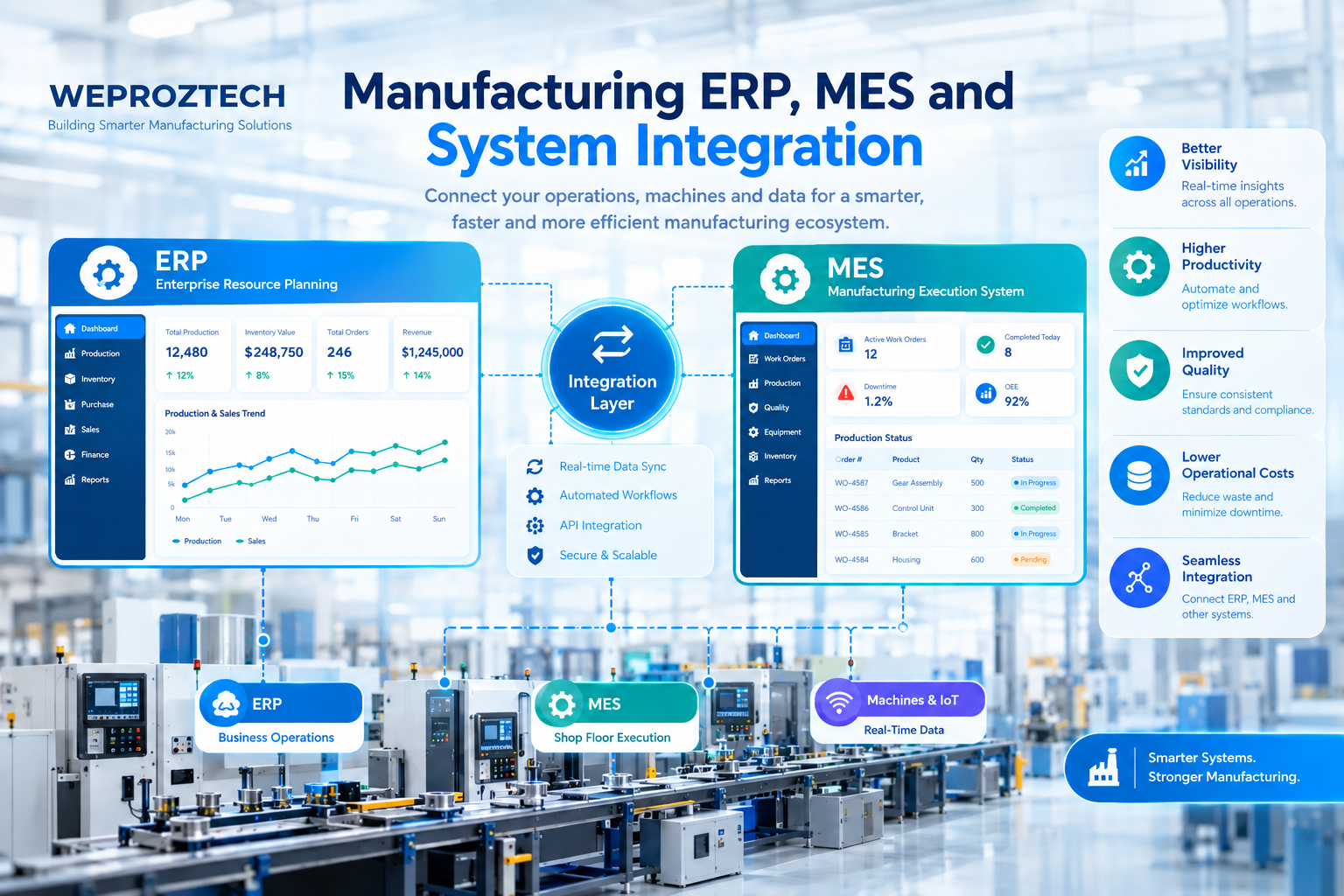 Manufacturing ERP and MES software integration