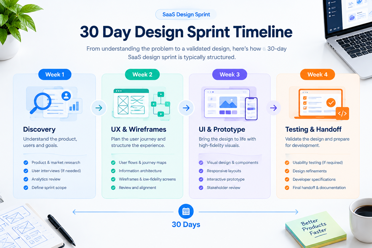 30 day SaaS design sprint timeline