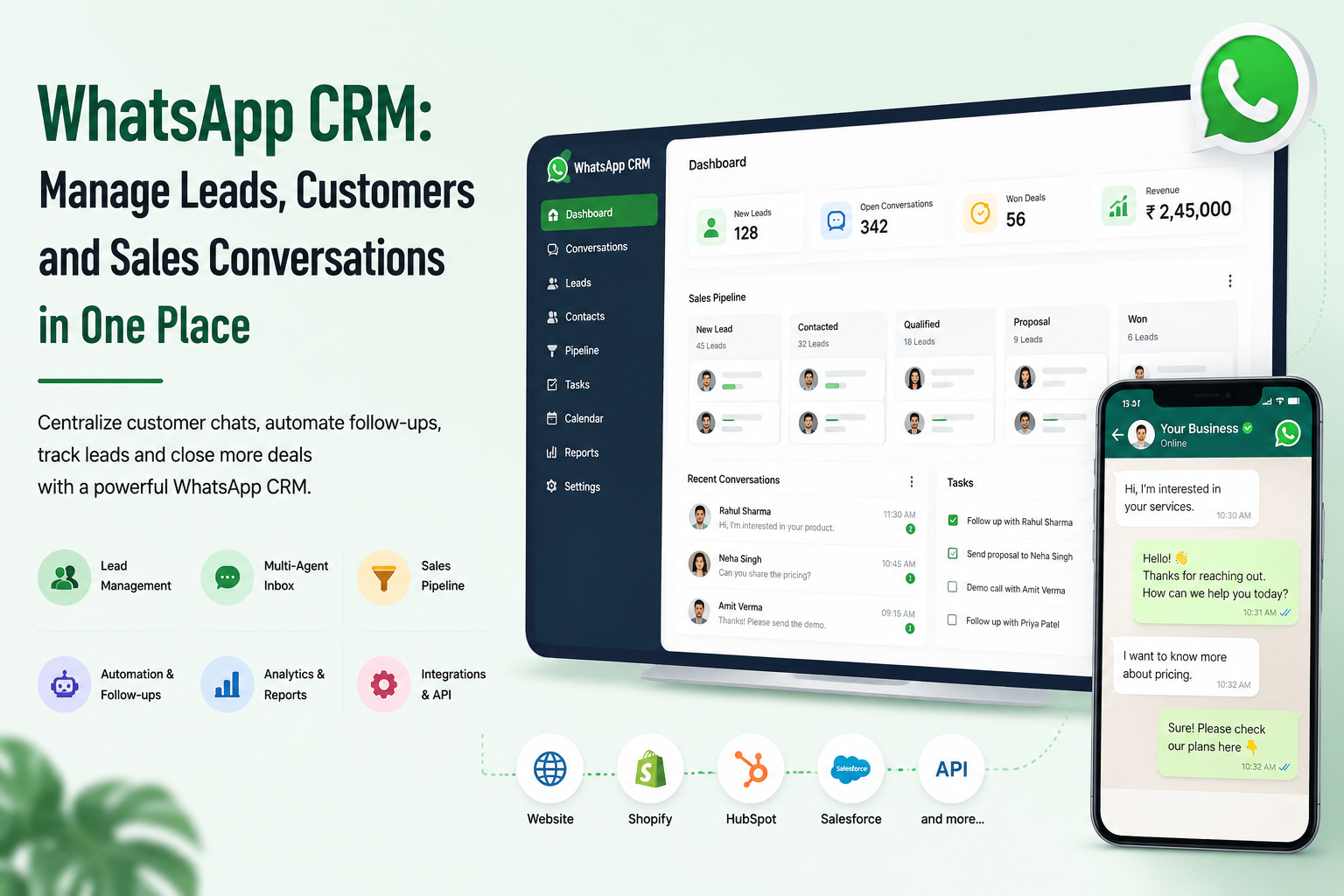 WhatsApp CRM: Manage Leads, Customers and Sales Conversations in One Place - Weproztech Insights