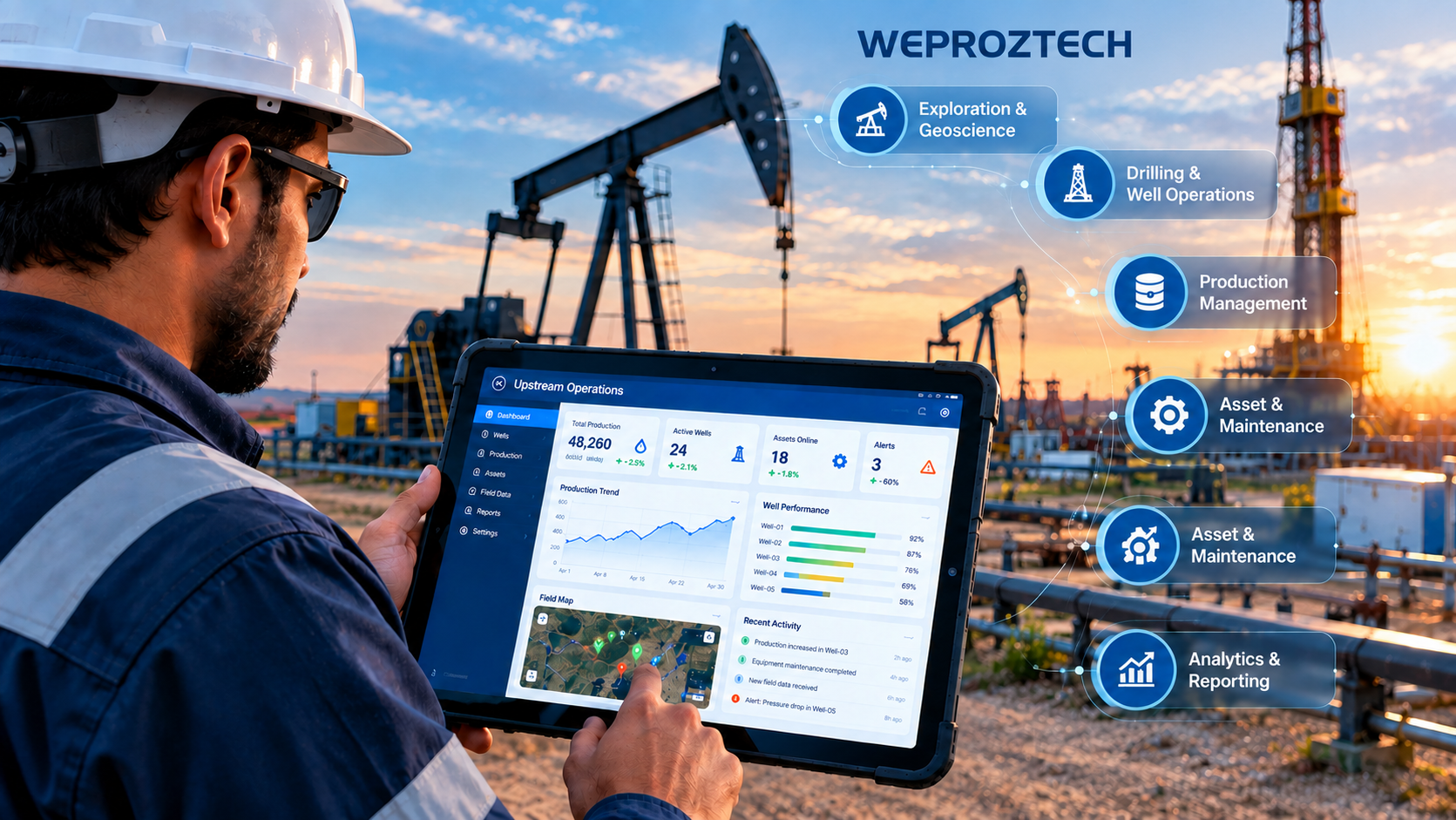 Upstream Oil and Gas Software: Benefits, Features and Custom Solutions - Weproztech Insights