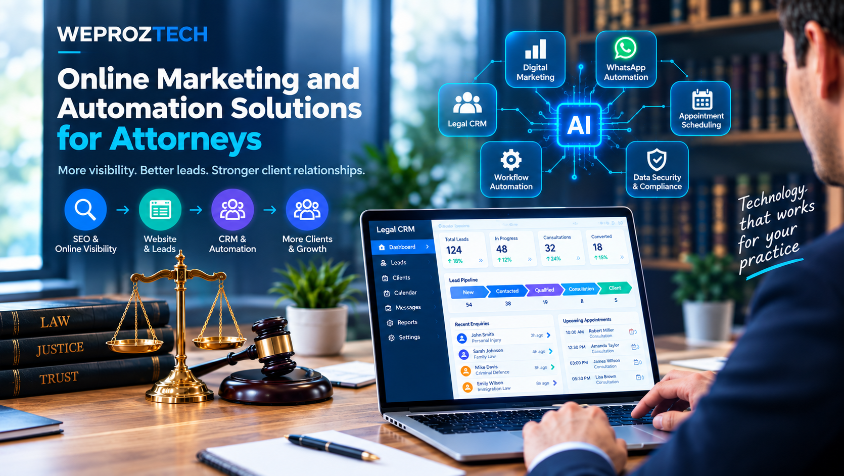 Online Marketing and Automation Solutions for Attorneys - Weproztech Insights