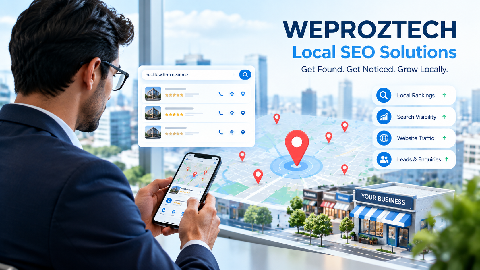 Local SEO Solutions to Improve Your Business Visibility and Local Rankings - Weproztech Insights